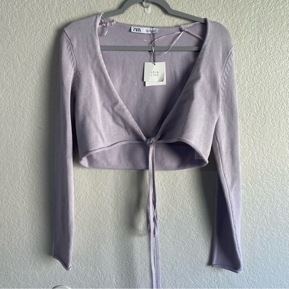 ZARA Women’s long Sleeve Ballet Wrap Top Sweater Cardigan